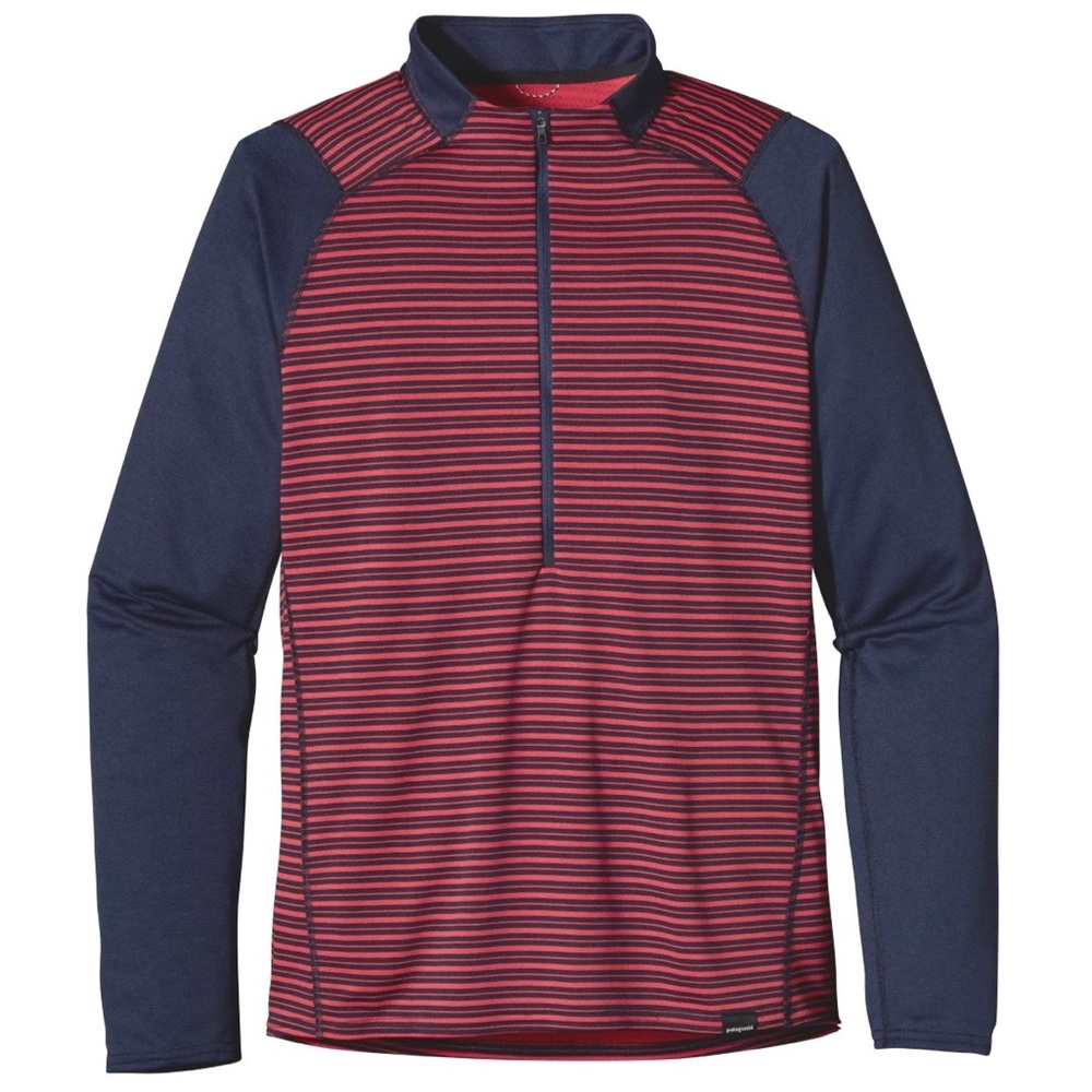 Patagonia Men’s Capilene 2 Lightweight Half-Zip Baselayer, Red and Navy Pullover